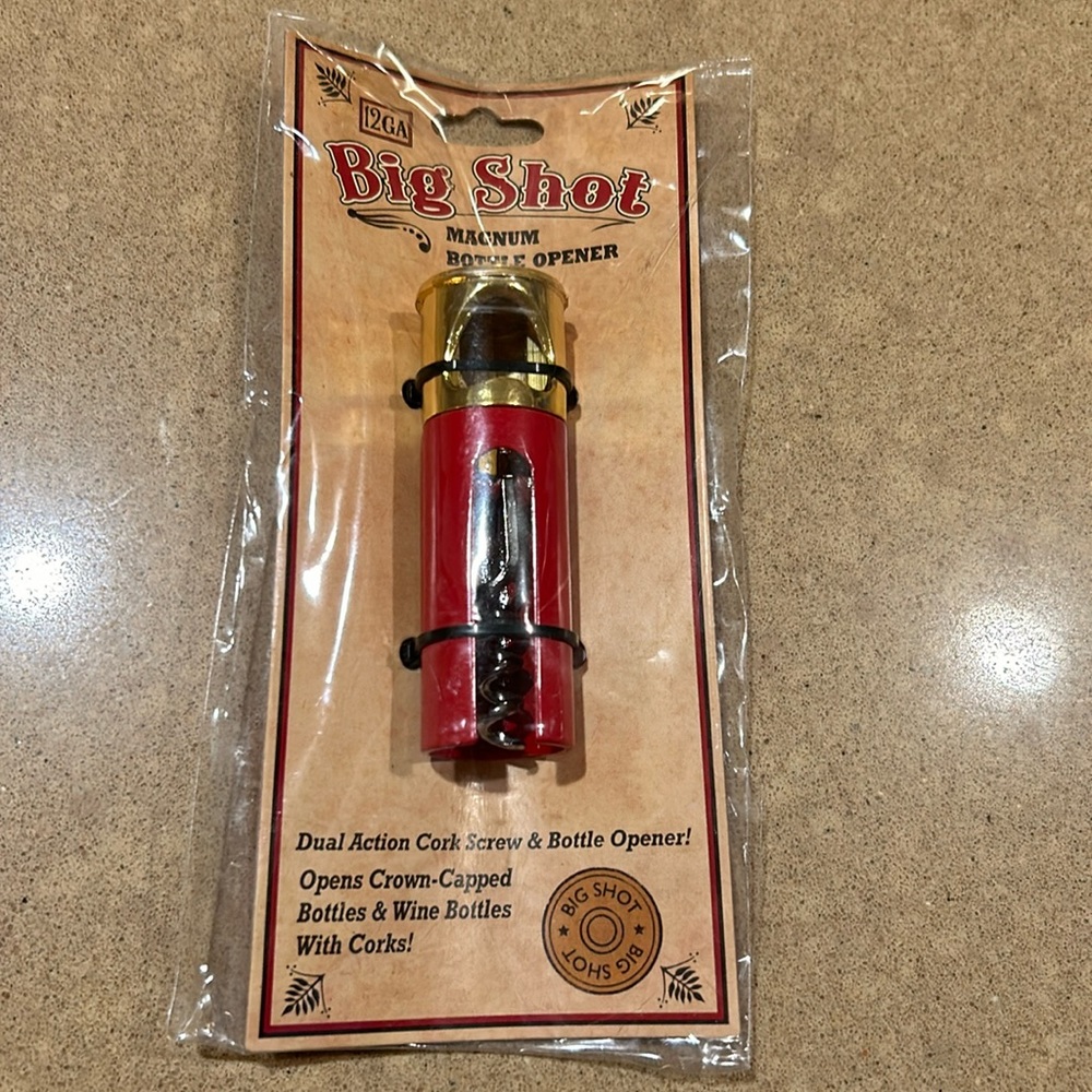 Big Shot 12 Gage Magnum Bottle Opener - Cork Screw & Bottle Opener